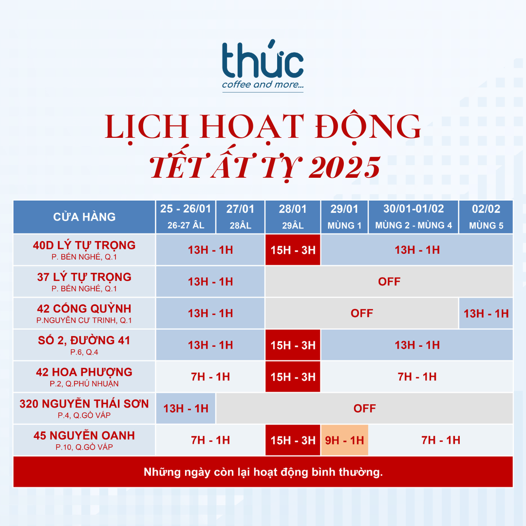 THÔNG BÁO LỊCH HOẠT ĐỘNG TẾT ẤT TỴ 2025